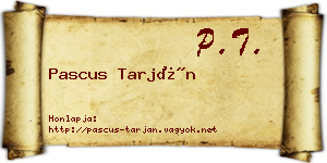 Pascus Tarján névjegykártya